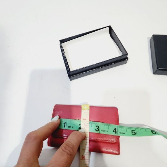 PRADA authentic Saffiano leather red / pink key card case with box - Picture 7 of 16